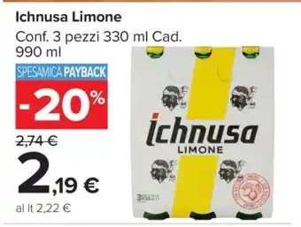 Carrefour Ichnusa Limone offerta
