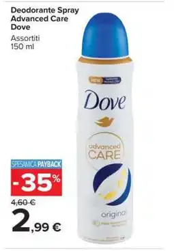 Carrefour Deodorante Spray Advanced Care Dove offerta