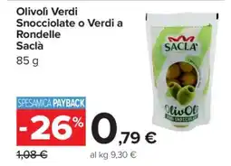 Carrefour Olive Verdi Snocciolate o Verdi a Rondelle Saclà offerta