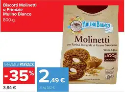 Carrefour Biscotti Molinetti o Primizie Mulino Bianco offerta