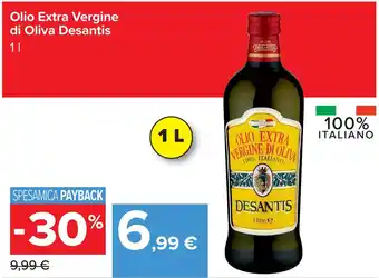 Carrefour Olio Extra Vergine di Oliva Desantis offerta