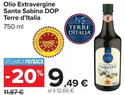 Carrefour Olio Extravergine Santa Sabina DOP Terre d'Italia offerta