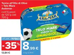 Carrefour Tonno all'Olio di Oliva + Telo Mare Asdomar offerta