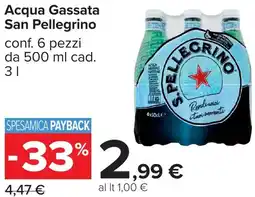Carrefour Acqua Gassata San Pellegrino offerta