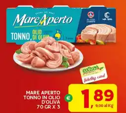Extra Supermercati Mare aperto tonno in olio d'oliva offerta