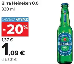 Carrefour Birra Heineken 0.0 offerta