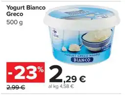 Carrefour Yogurt Bianco Greco offerta