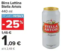 Carrefour Birra Lattina Stella Artois offerta