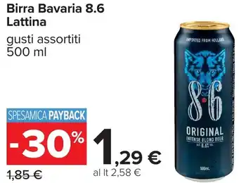 Carrefour Birra Bavaria 8.6 Lattina offerta