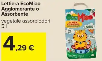 Carrefour Lettiera EcoMiao Agglomerante o Assorbente offerta
