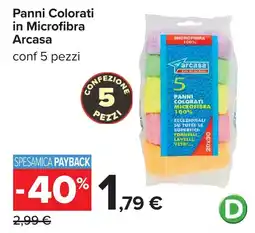 Carrefour Panni Colorati in Microfibra Arcasa offerta
