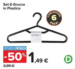 Carrefour Set 6 Grucce in Plastica offerta
