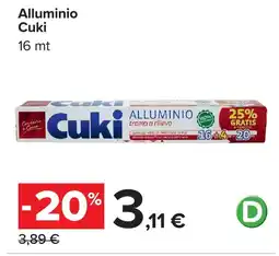 Carrefour Alluminio Cuki 16 mt offerta