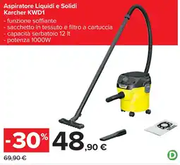 Carrefour Aspiratore Liquidi e Solidi Karcher KWD1 offerta