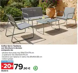 Carrefour Coffee Set in Textilene con Struttura in Acciaio offerta