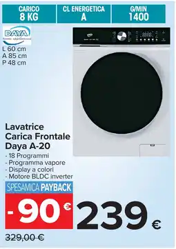 Carrefour Lavatrice Carica Frontale Daya A-20 offerta