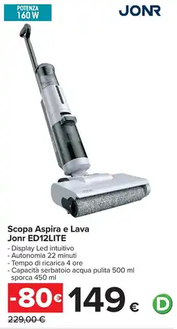 Carrefour Scopa Aspira e Lava Jonr ED12LITE offerta