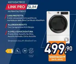 Unieuro HOOVER ASCIUGATRICE LINK PRO SLIM HLPB4H7A2TBEX11 offerta