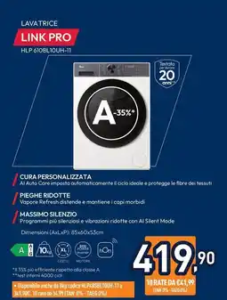 Unieuro HOOVER LAVATRICE LINK PRO HLP 610BL10UH-11 offerta