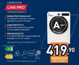 Unieuro HOOVER LAVASCIUGA LINK PRO HWPS41074DAB7-11 offerta