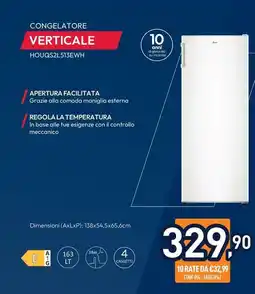 Unieuro HOOVER CONGELATORE VERTICALE HOUQS2L513EWH offerta