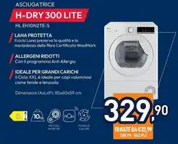 Unieuro HOOVER ASCIUGATRICE H-DRY 300 LITE HL EHION2TE-S offerta