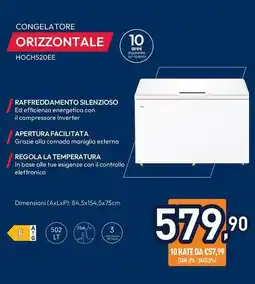 Unieuro HOOVER CONGELATORE ORIZZONTALE HOCH520EE offerta