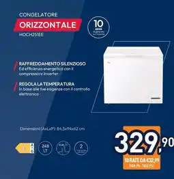 Unieuro HOOVER CONGELATORE ORIZZONTALE HOCH251EE offerta