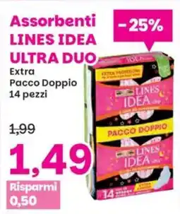 Prix Quality Assorbenti lines idea ultra duo offerta