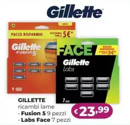 La Saponeria GILLETTE ricambi lame, Fusion, Labs Face offerta