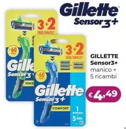 La Saponeria GILLETTE Sensor3+ manico + 5 ricambi offerta