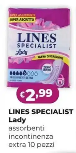 La Saponeria LINES SPECIALIST Lady assorbenti incontinenza extra 10 pezzi offerta