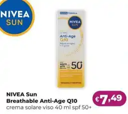 La Saponeria NIVEA Sun Breathable Anti-Age Q10 crema solare viso spf 50+ offerta