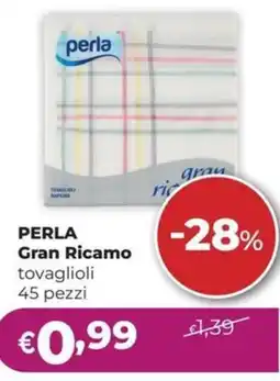 La Saponeria PERLA Gran Ricamo tovaglioli 45 pezzi offerta