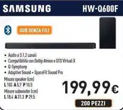 Unieuro SAMSUNG HW-Q600F offerta