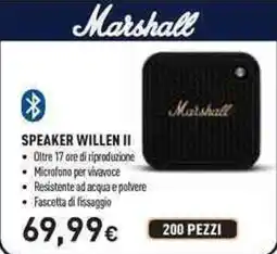 Unieuro Marshall speaker willen II offerta