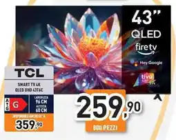 Unieuro TCL SMART TV 4K QLED UHD 43T6C offerta