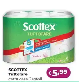 La Saponeria SCOTTEX Tuttofare carta casa 6 rotoli offerta