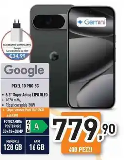Unieuro Google PIXEL 10 PRO 5G offerta