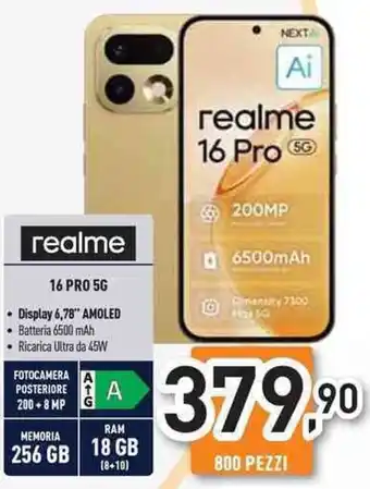 Unieuro realme 16 PRO 5G offerta