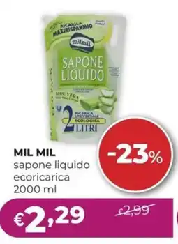 La Saponeria MIL MIL sapone liquido ecoricarica offerta