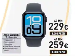 Unieuro Apple Watch SE 3rd Generation offerta