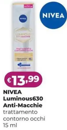 La Saponeria NIVEA Luminous630 Anti-Macchie trattamento contorno occhi offerta