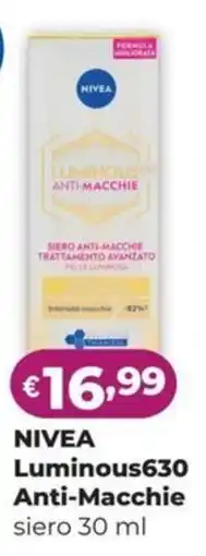 La Saponeria NIVEA Luminous630 Anti-Macchie siero offerta
