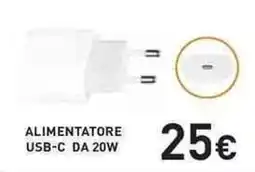Unieuro Alimentatore usb-c da 20W offerta