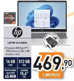 Unieuro hp LAPTOP 15-fc1007nl offerta