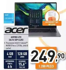 Unieuro acer ASPIRE LITE (AL15-32P-C425) offerta