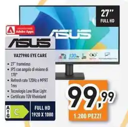 Unieuro ASUS VA279HG EYE CARE offerta