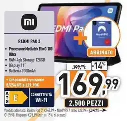 Unieuro Xiaomi redmi pad 2 offerta