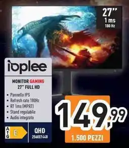 Unieuro Ioplee monitor gaming 27" full hd offerta